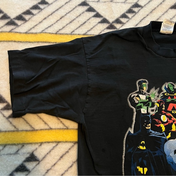 Vintage Fruit of the Loom Justice League T Shirt Superman Batman Black US Comps. - Picture 6 of 16